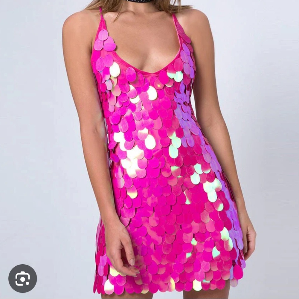 Motel Rocks Pink Sequin Mini Dress